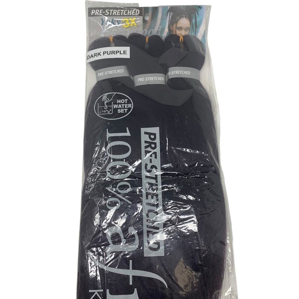 Yaky 3-Pack Hollywood Braid 100% Afrelle Kanekalon Dark Purple